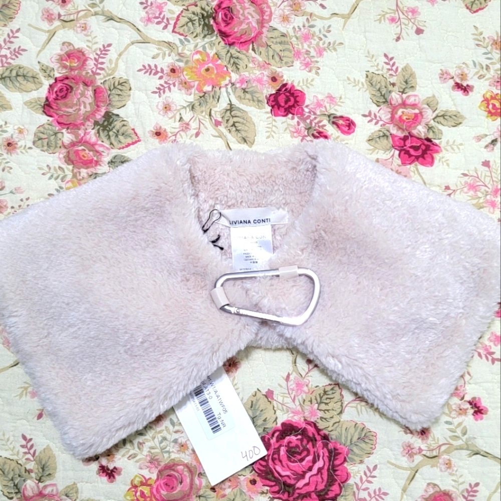 FIRM PRICE LIVIANA CONTI Faux Shearling Scarf Collar NEW NWT